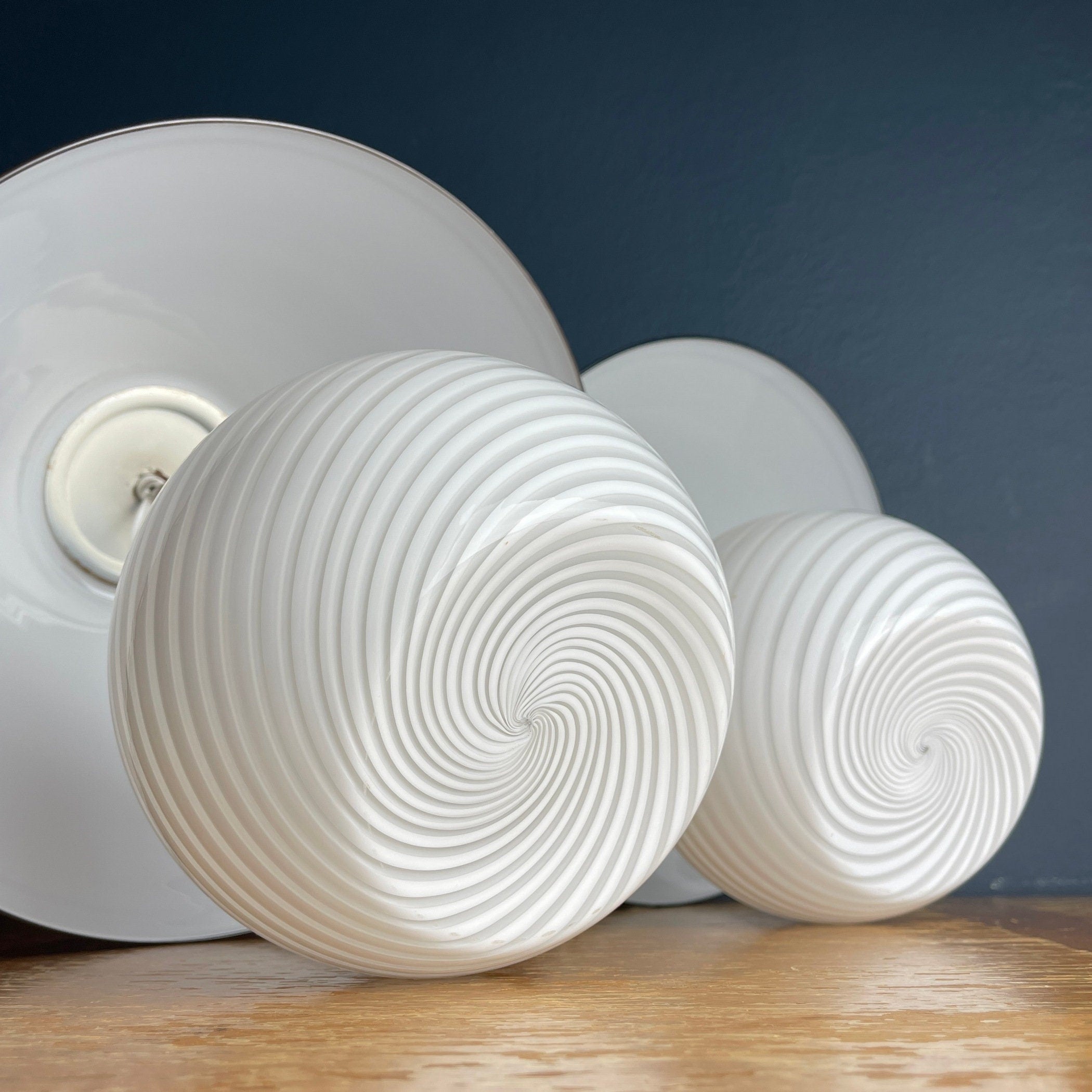 Murano Mushroom Table Lamps: Italian Modern Retro Decor, 1970s, Set of 2