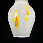 Mid-century multicolor opaline murano glass pendant lamp by Stilnovo Italy 1950s