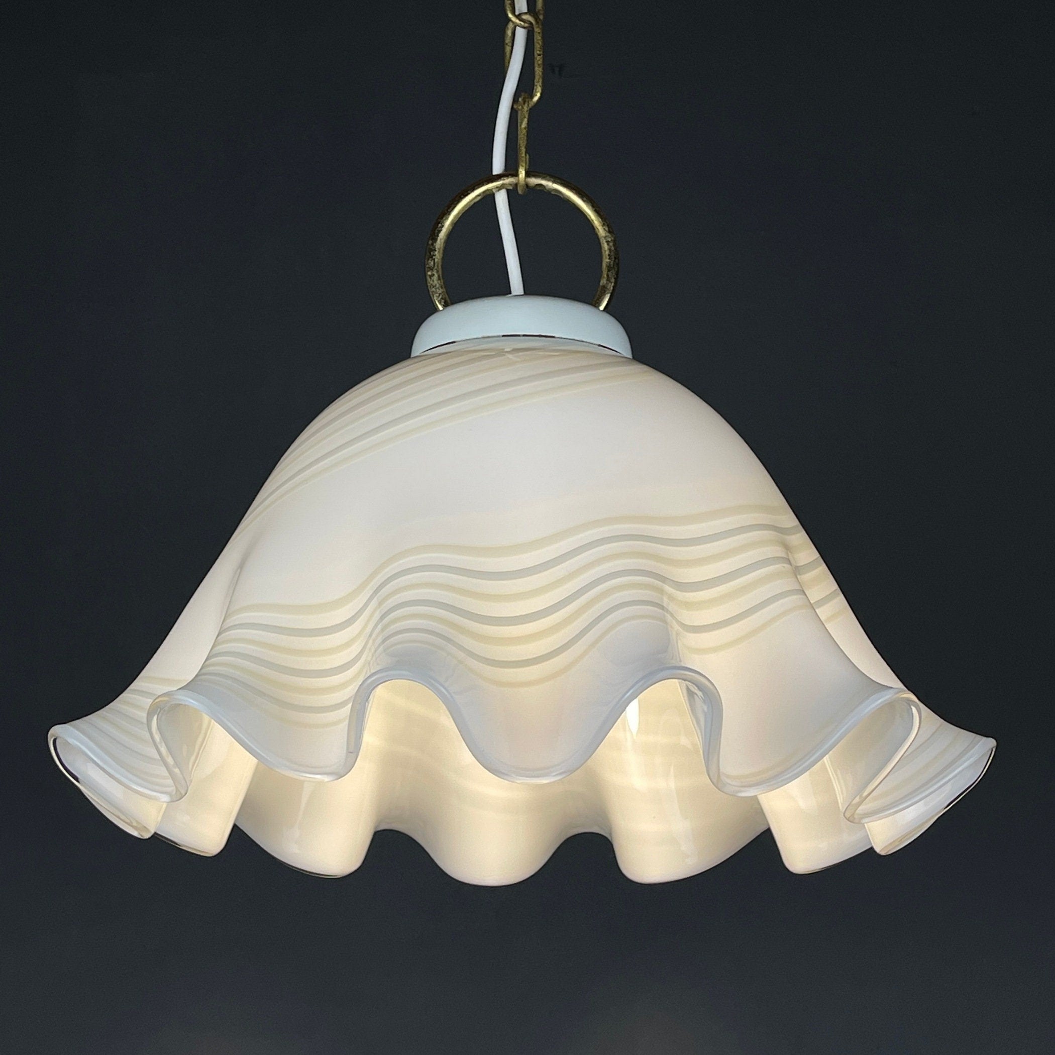 Vintage Murano Glass Fazzoletto Pendant Lamp - Mid-Century Italian Lighting