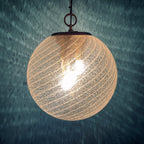Vintage La Murrina Swirled Murano Glass Pendant Lamp - 1970s Italian Lighting