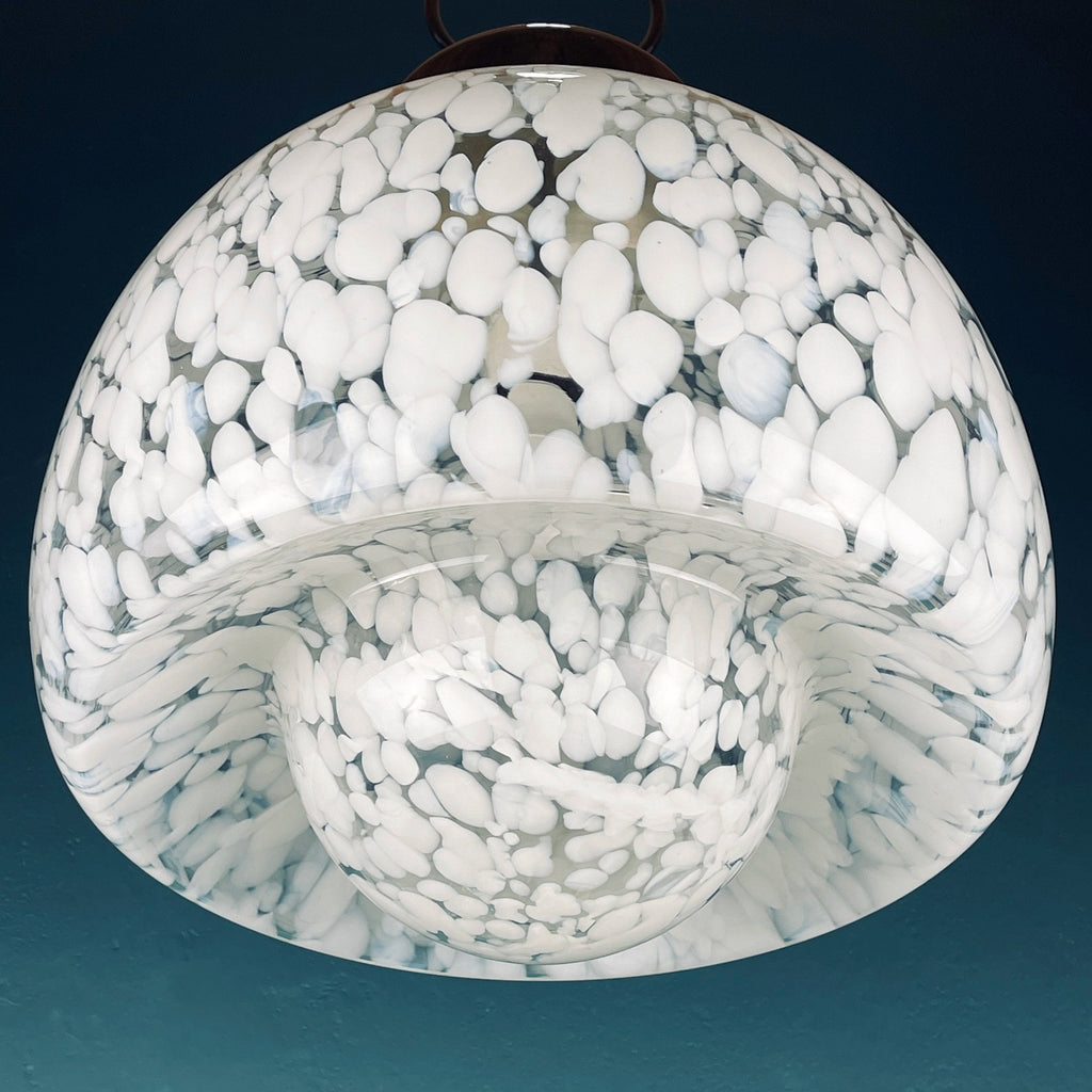 Vintage Murano Glass Mushroom Pendant Lamp: Carlo Nason Mazzega, Italy 1960s