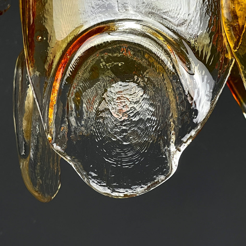 Murano chandelier by Mazzega Italy 1960s Mid-century modern italian lighting 14 murano glass petals