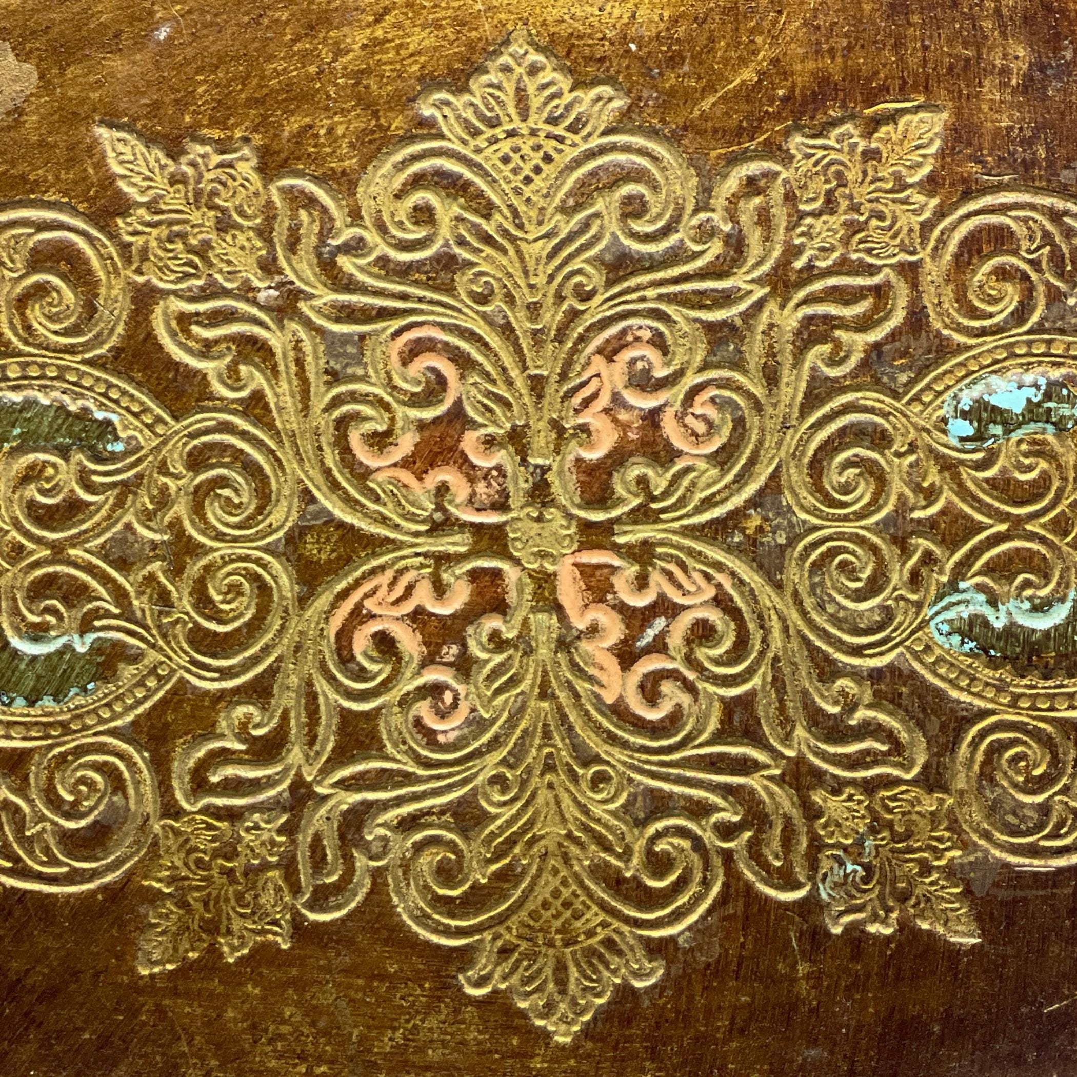 Vintage Small Wooden Florentine Gilt Tray, Italy 1950s