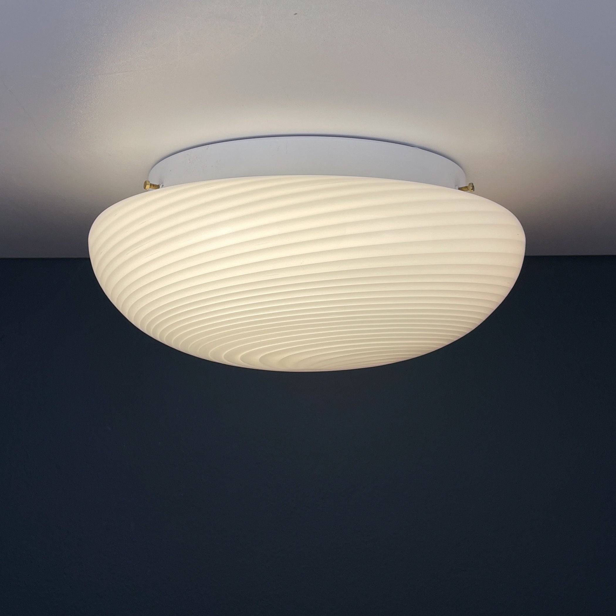 Classic swirl murano glass ceiling or wall lamp Italy 1970s Retro home decor