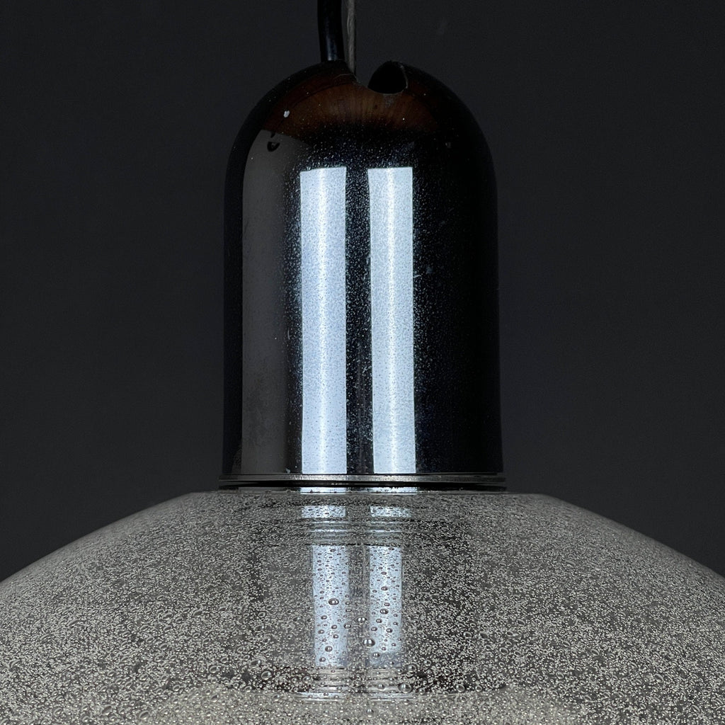 Carlo Nason Murano Glass Pendant Lamp: Mazzega Italian Lighting, 1960s