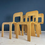 Mid-Century Plywood Dining Chairs Esse by Gigi Sabadin, Stilwood, Italy - Set of 4