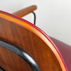 Mid-century red chair Italy 1960s Vintage italian furniture Home office chair