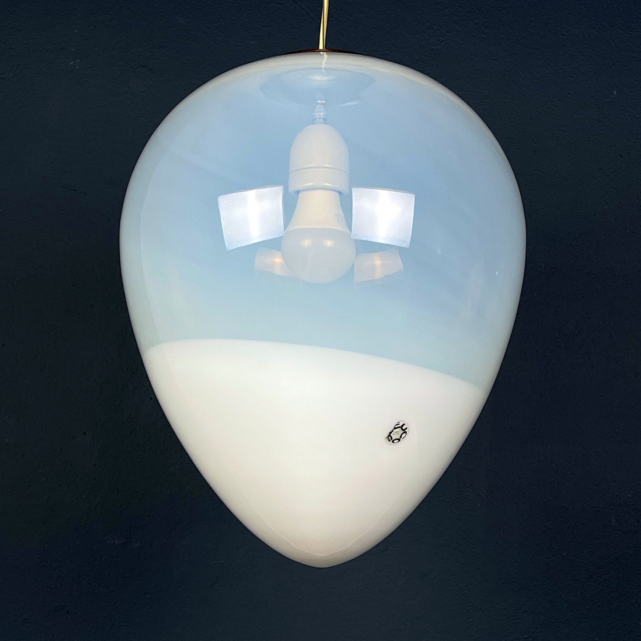 Murano pendant lamp Egg by Leucos, Italy 1960s Mid-century italian modern lighting