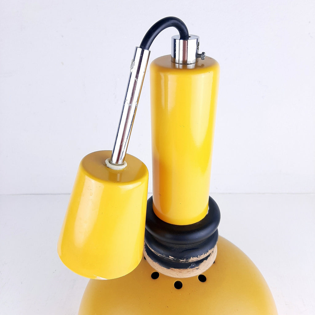 Retro metal pendant lamp Sijaj Hrastnik Yugoslavia 1970s Mid-century lighting Industrial light