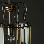 Vintage pendant lamp Italy '70s Brass Polished Glass Retro lighting Mid-century Italian modern