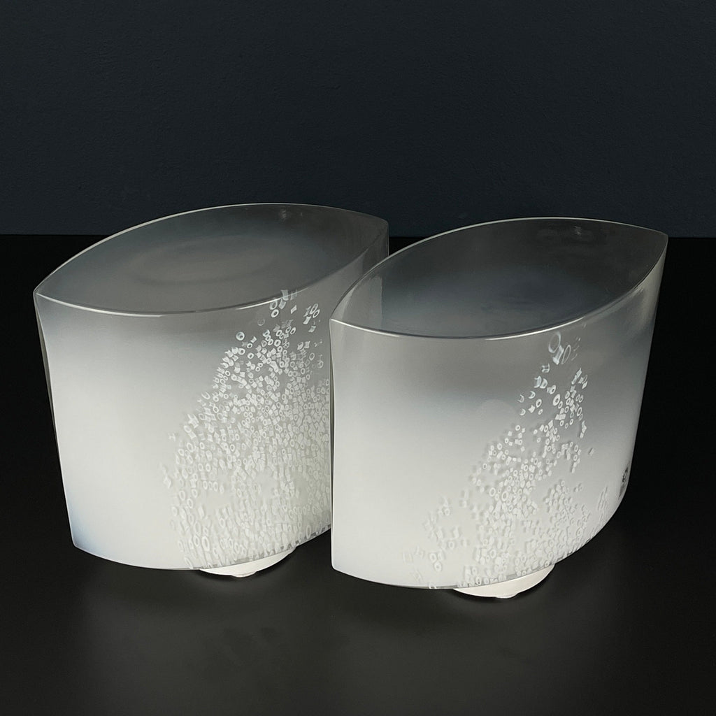 Pair of murano table lamps Idra by Rosanna Tosa for Leucos, Italy 1980s