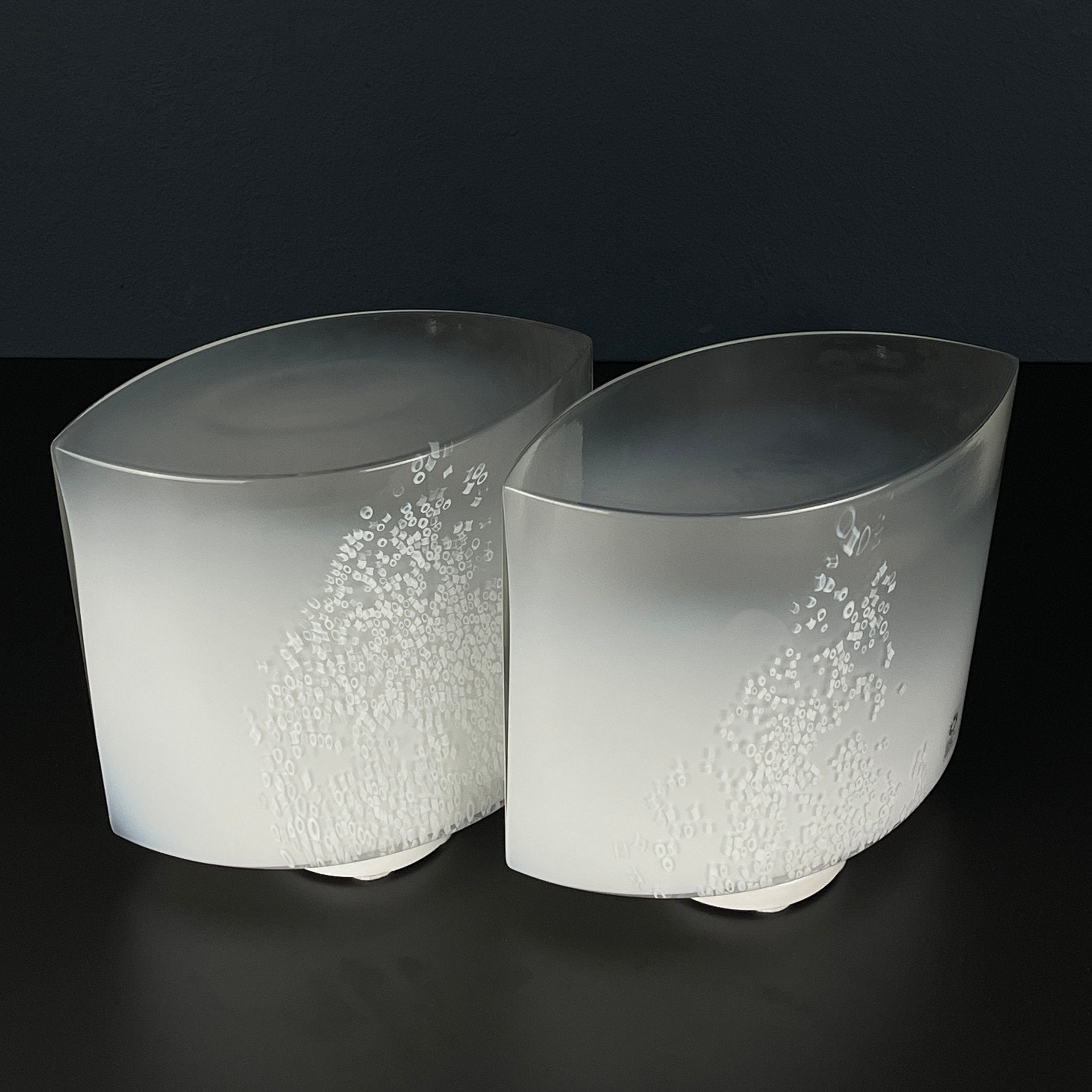 Pair of murano table lamps Idra by Rosanna Tosa for Leucos, Italy 1980s