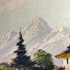 Original Large Landscape Oil Painting by G. Taverna (1814-1878), Signed, Swiss, the 19century, Vintage Art