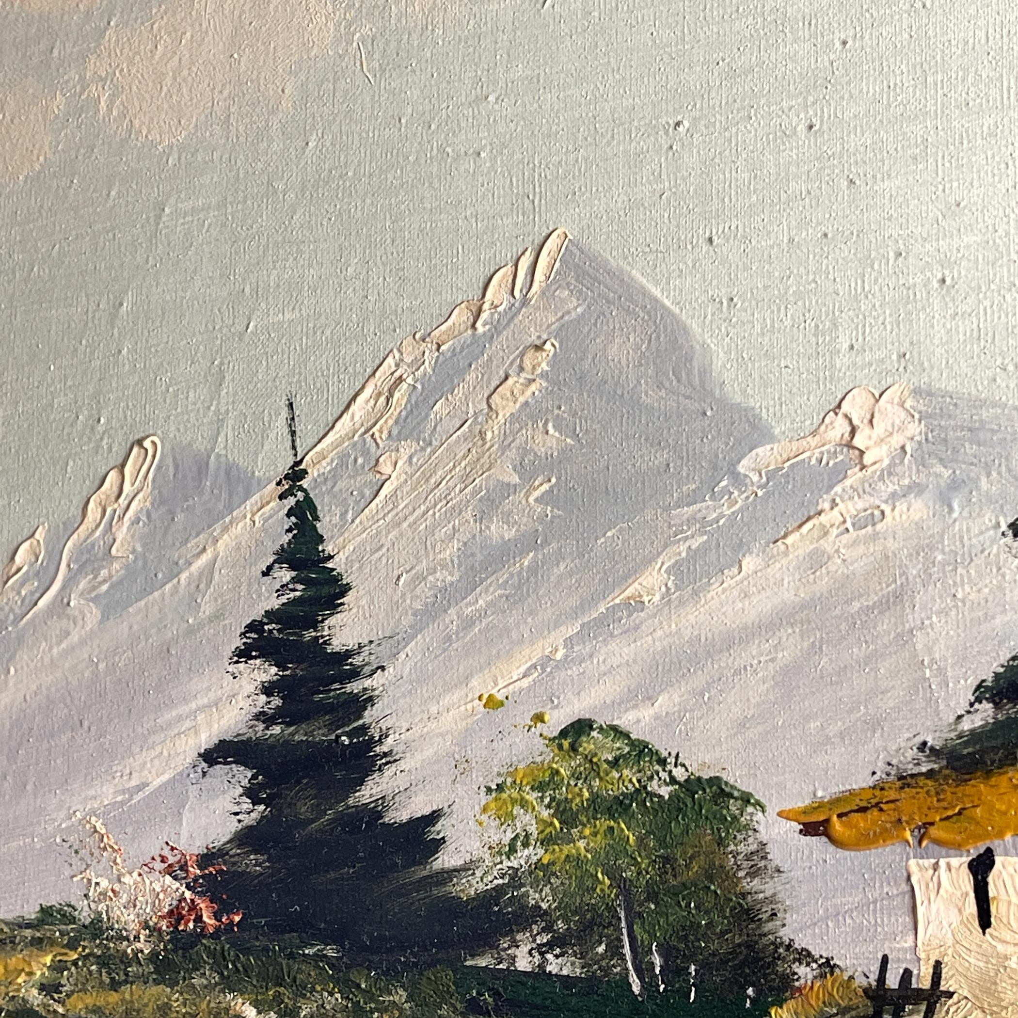 Original Large Landscape Oil Painting by G. Taverna (1814-1878), Signed, Swiss, the 19century, Vintage Art