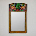 Vintage wooden wall mirror, India mid-20th century