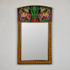 Vintage wooden wall mirror, India mid-20th century