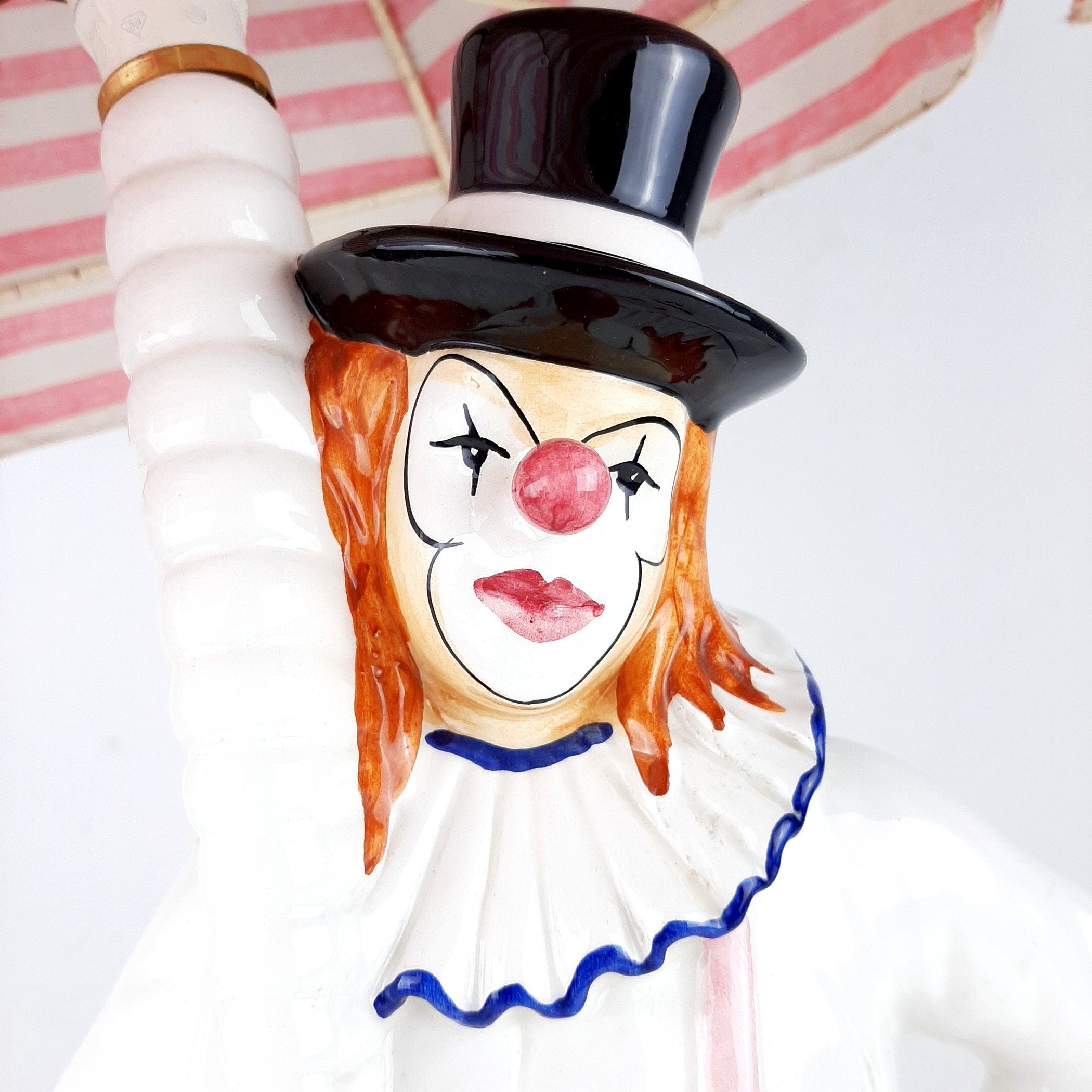 Vintage large ceramic table lamp Clown Italy 1960s Retro nightlamp Lamp for children's room