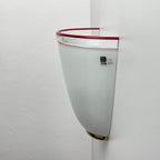 Vintage white and red murano wall lamp by ITRE, Italy 1980s MCM murano sconce
