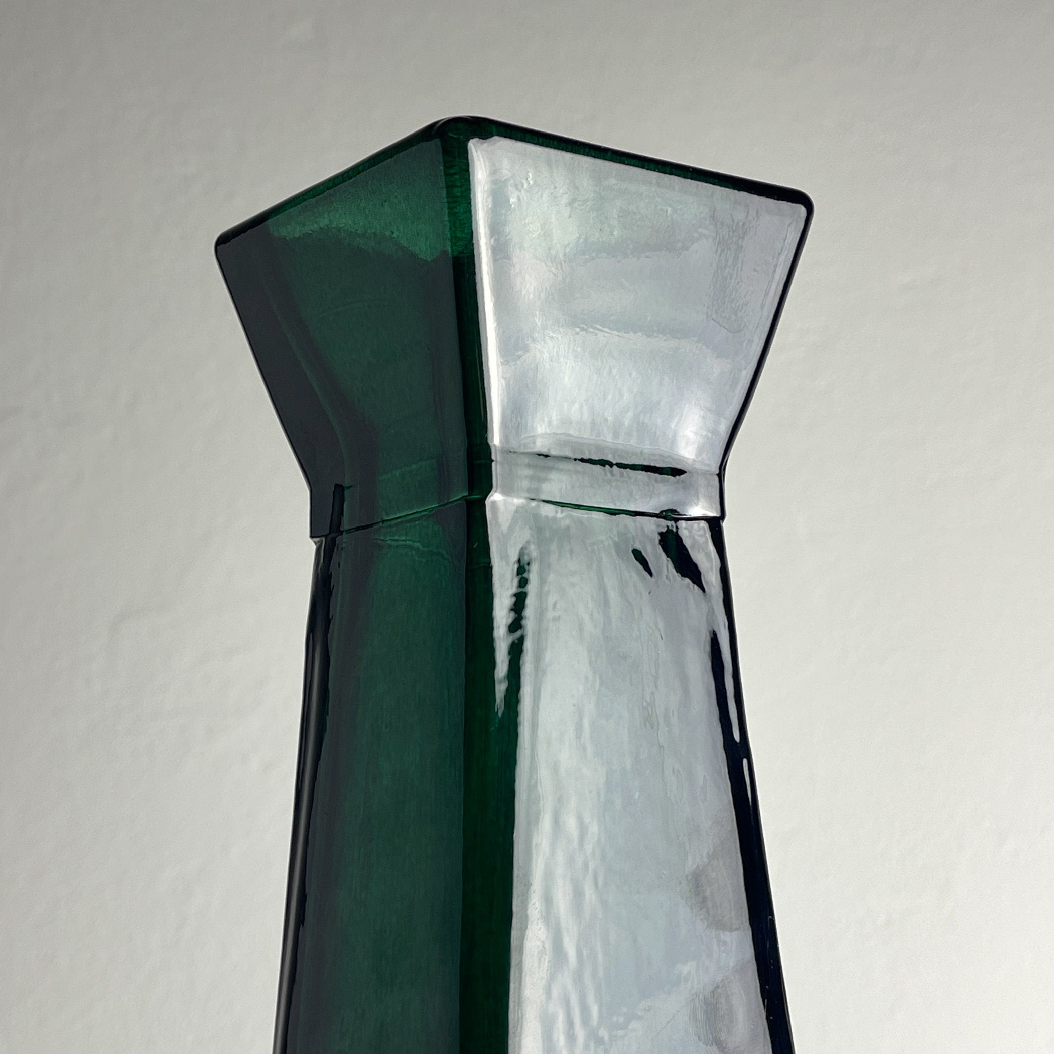 Vintage green bottle glass vase, Italy, 1980s