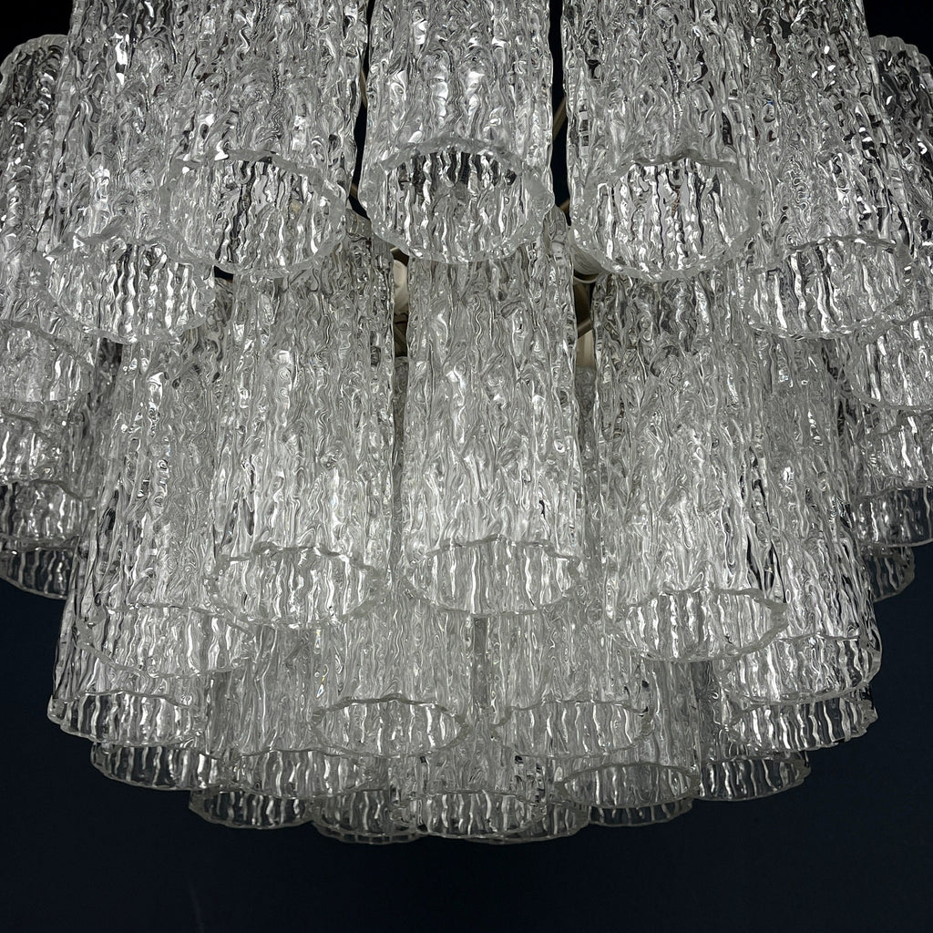 Mid-century murano glass chandelier Tronchi by Toni Zuccheri for Venini Italy 1960s