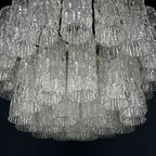 Mid-century murano glass chandelier Tronchi by Toni Zuccheri for Venini Italy 1960s