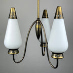 Vintage brass chandelier Italy 1950s Mid-century Art Deco design