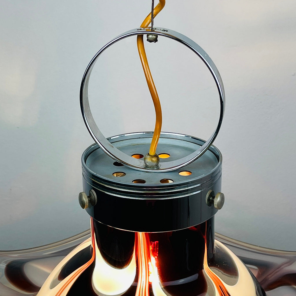 Original murano pendant lamp Flower by AV Mazzega Italy 1970s