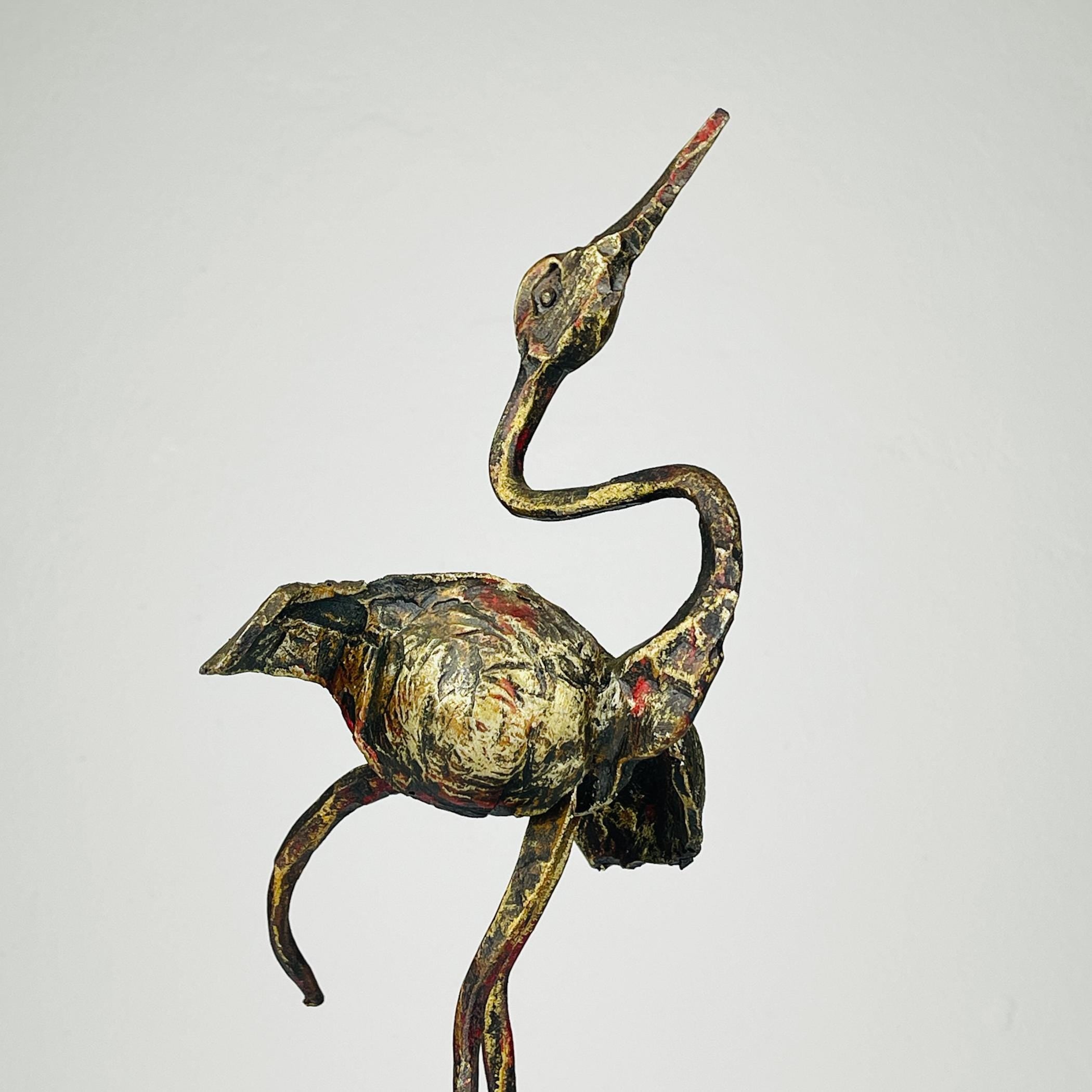 Vintage metal Brutalist sculpture Bird by Salvino Marsura, Italy 1950s, Mid-century Modern