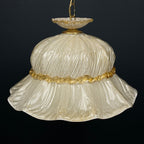 Vintage Murano Glass Pendant Lamp: Bonnet Hat, Italian Mid-Century Lighting