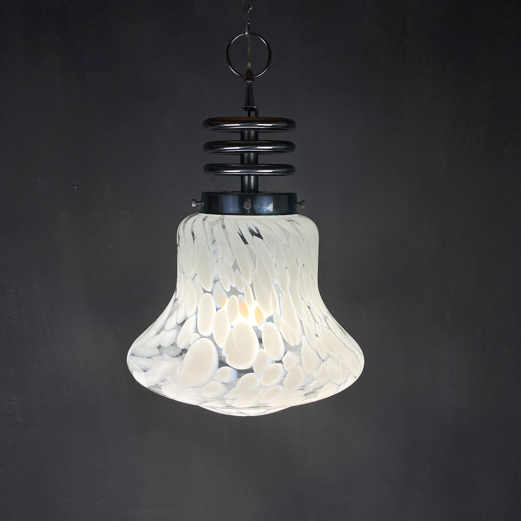 Carlo Nason Murano Glass Pendant Lamp: Mid-Century Modern Mazzega Lighting