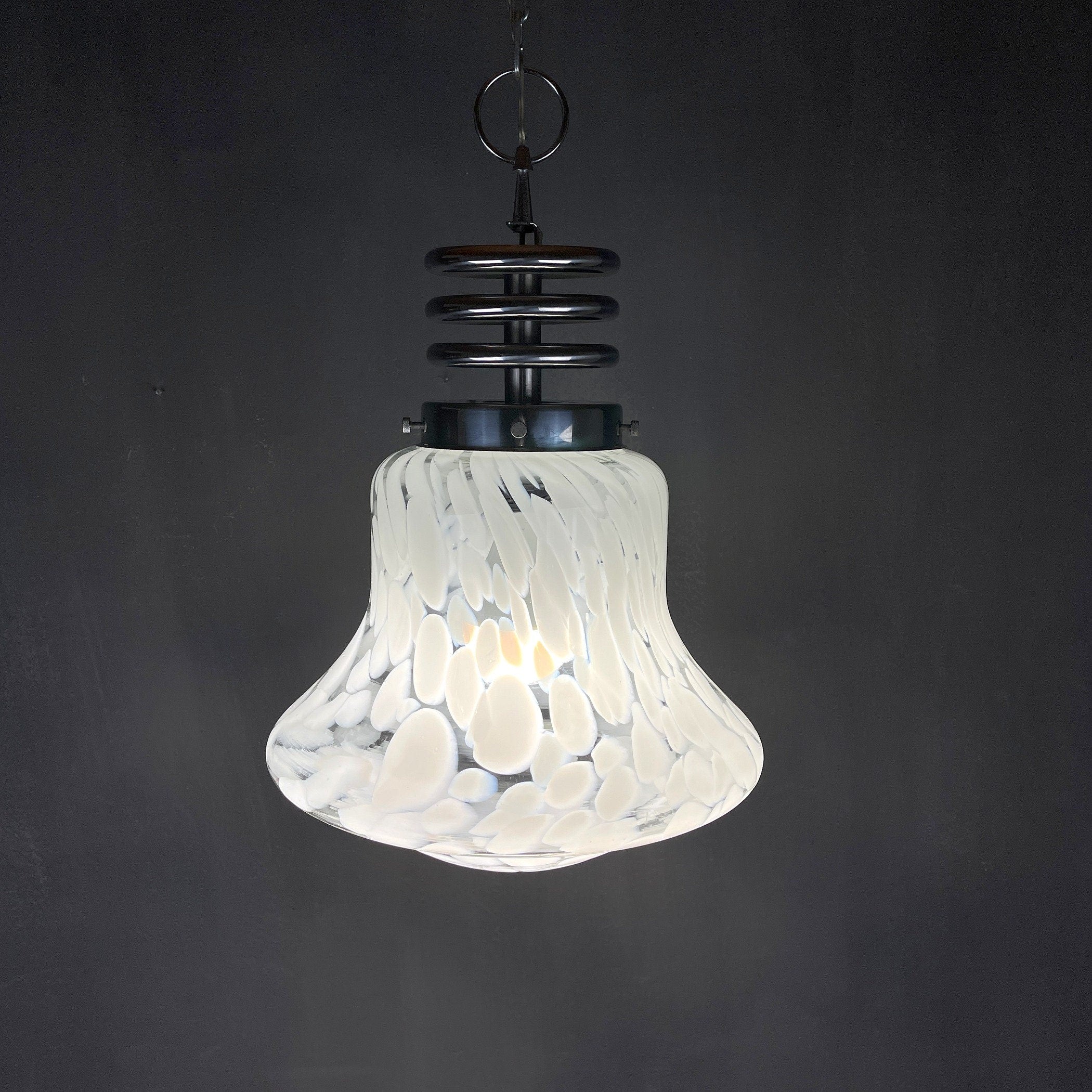 Carlo Nason Murano Glass Pendant Lamp: Mid-Century Modern Mazzega Lighting