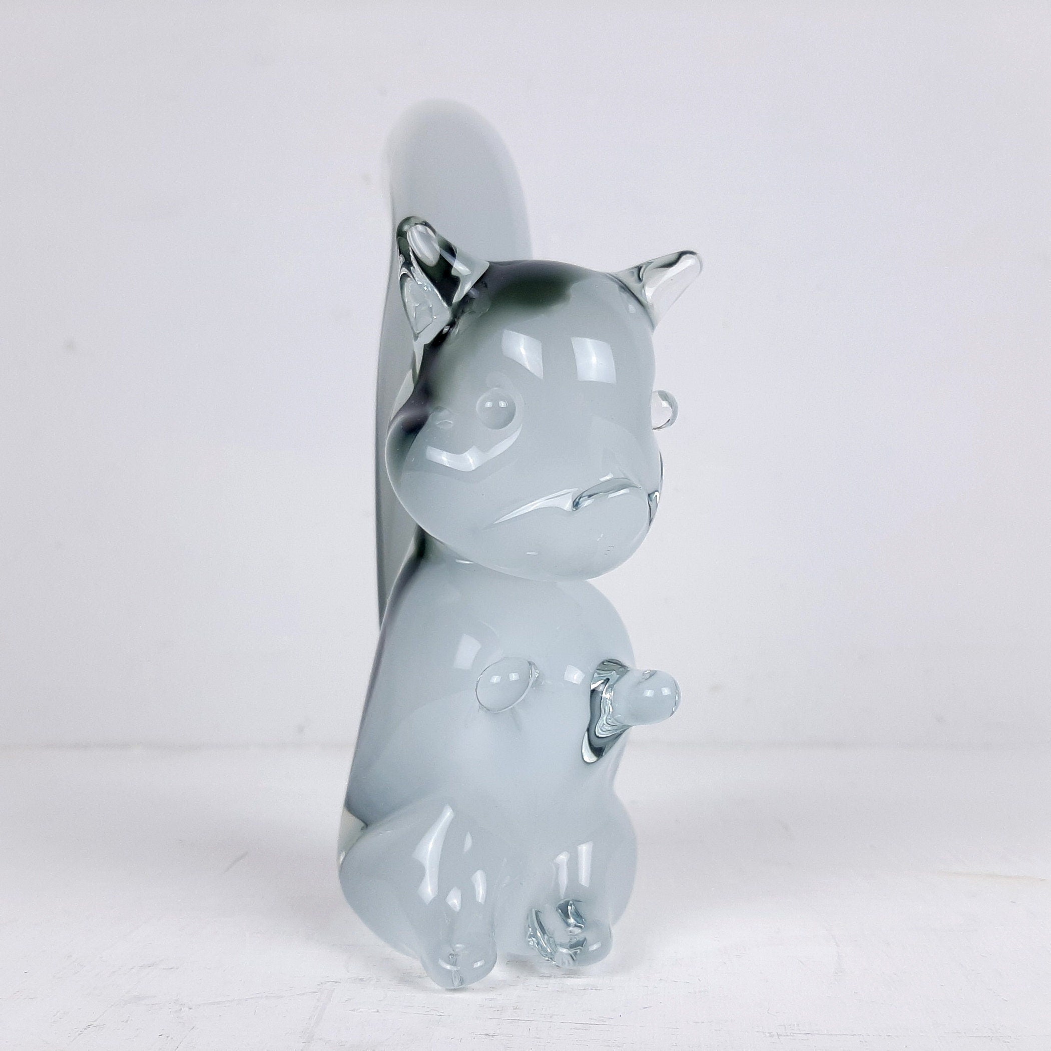 Murano Smokey Glass Squirrel Sculpture - V. Nasson Italy 1970s
