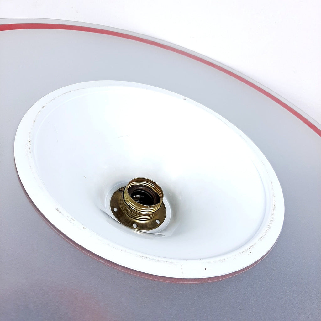 Mid-century pendant lamp Italy 60s Red retro chandelier space age atomic vintage lighting