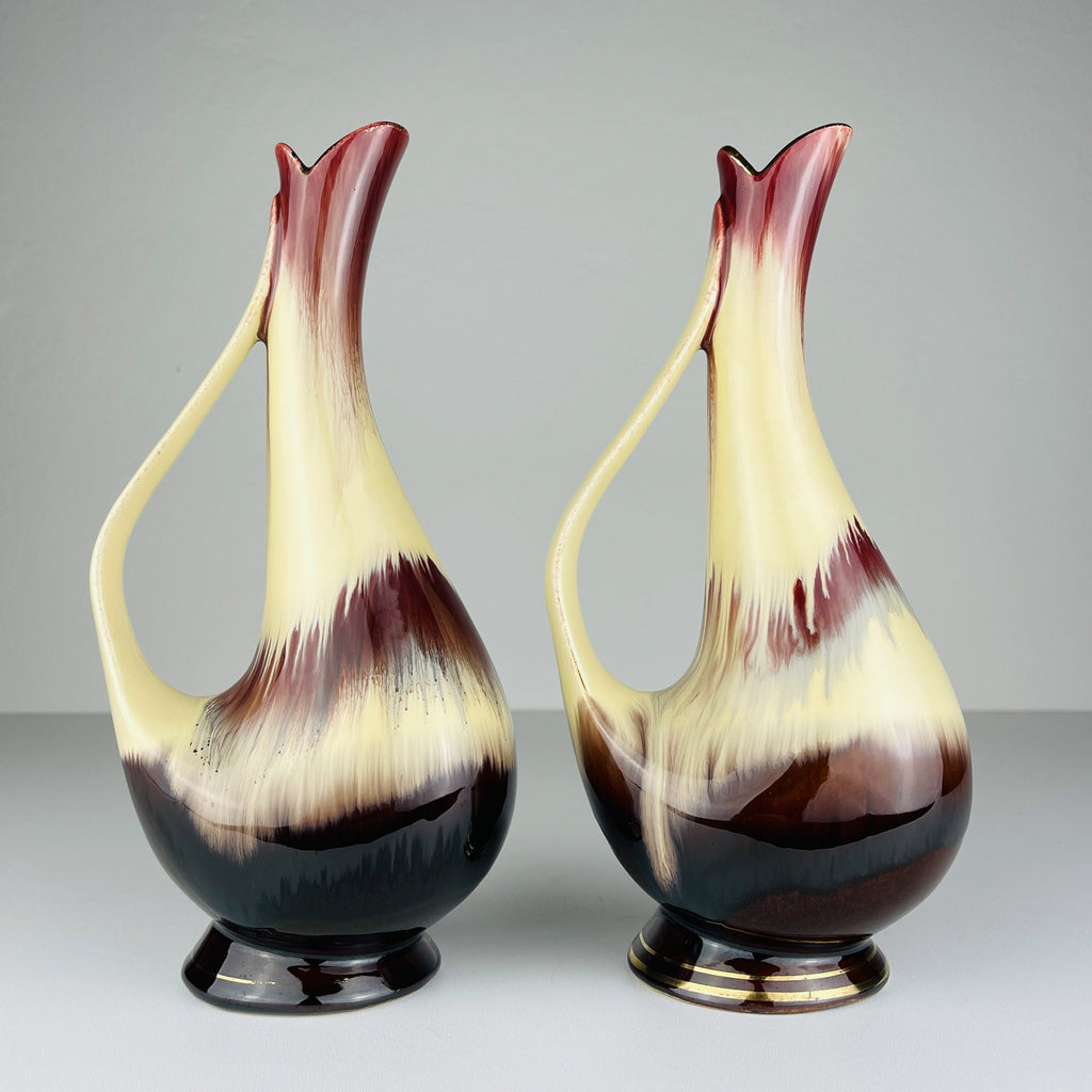 Mid-Century Bay Keramik Vases: West German Ceramic Set of 2