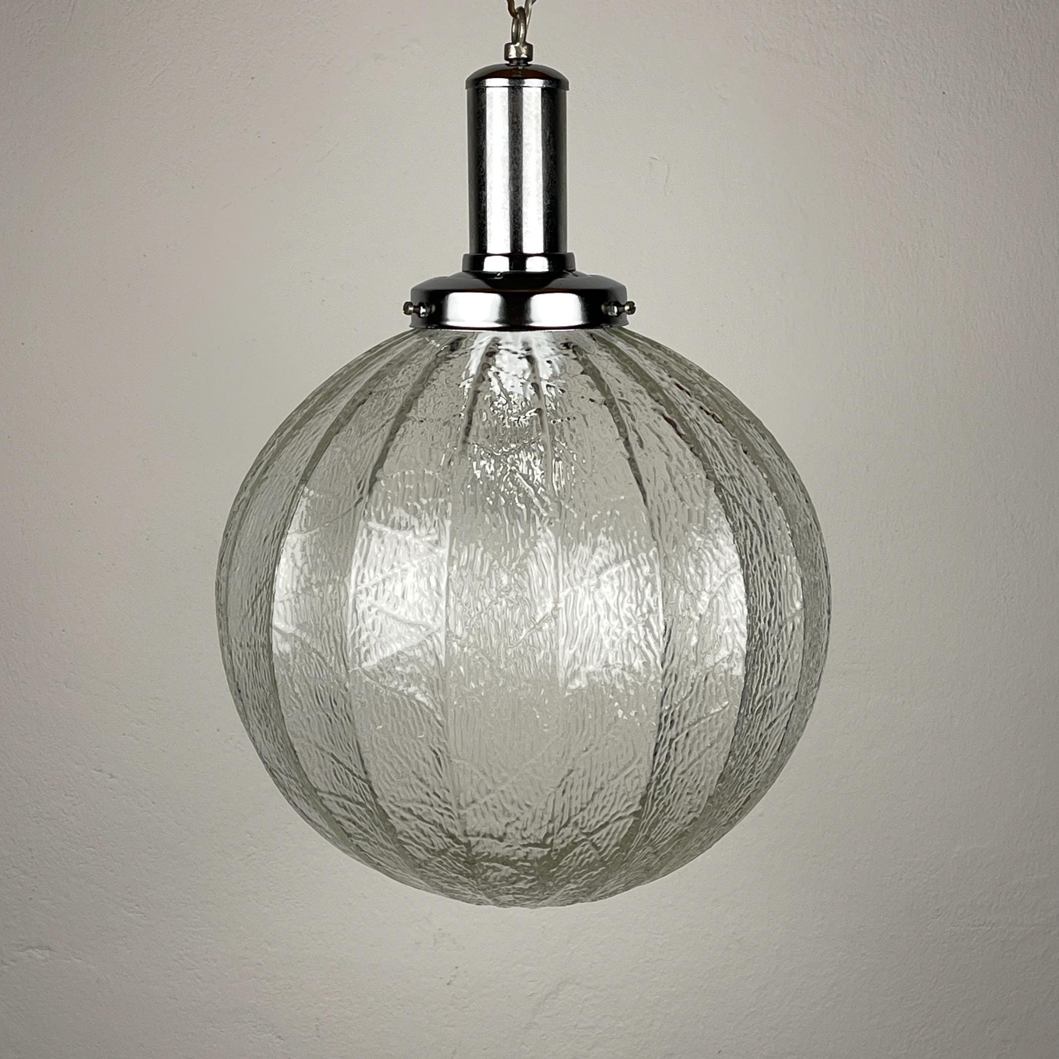 Mid-century glass pendant lamp, Italy, 1960s, Vintage Home Decor