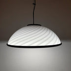 Murano pendant lamp White and Black, Italy 1980s