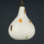 Mid-century multicolor opaline murano glass pendant lamp by Stilnovo Italy 1950s