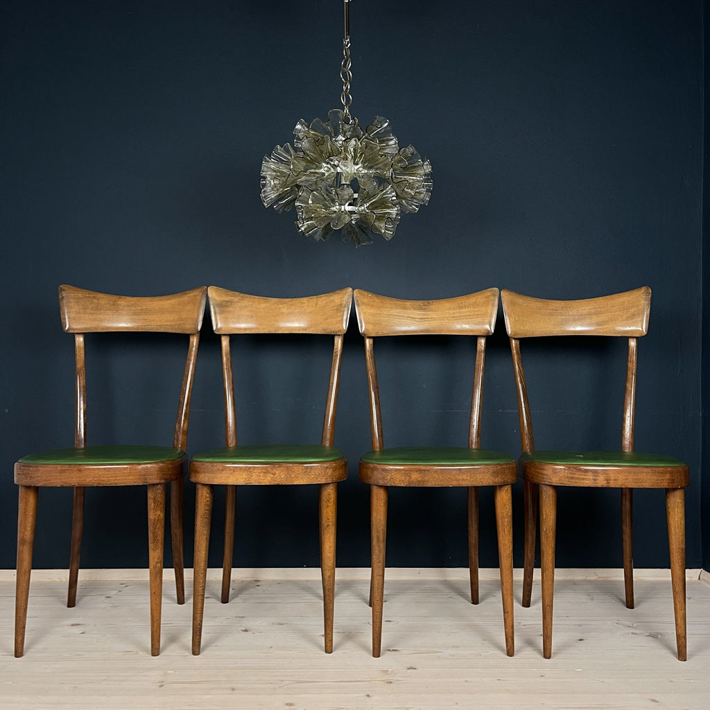 Vintage dining chairs by Pirelli Sapsa, Italy 1950s, Set of 4, Mid-century design
