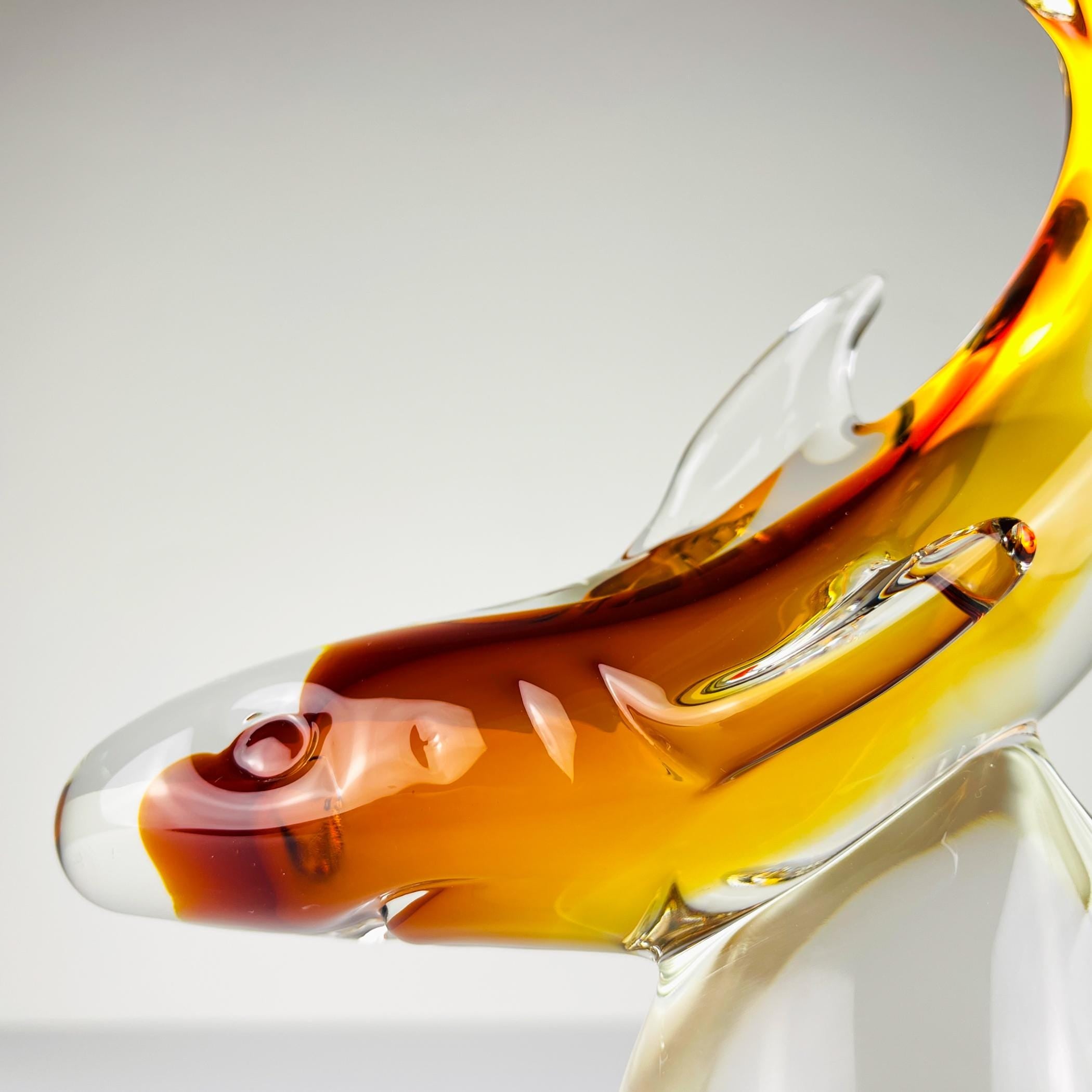 Original murano sculpture Shark by Michele Rossetto, Italy 1979