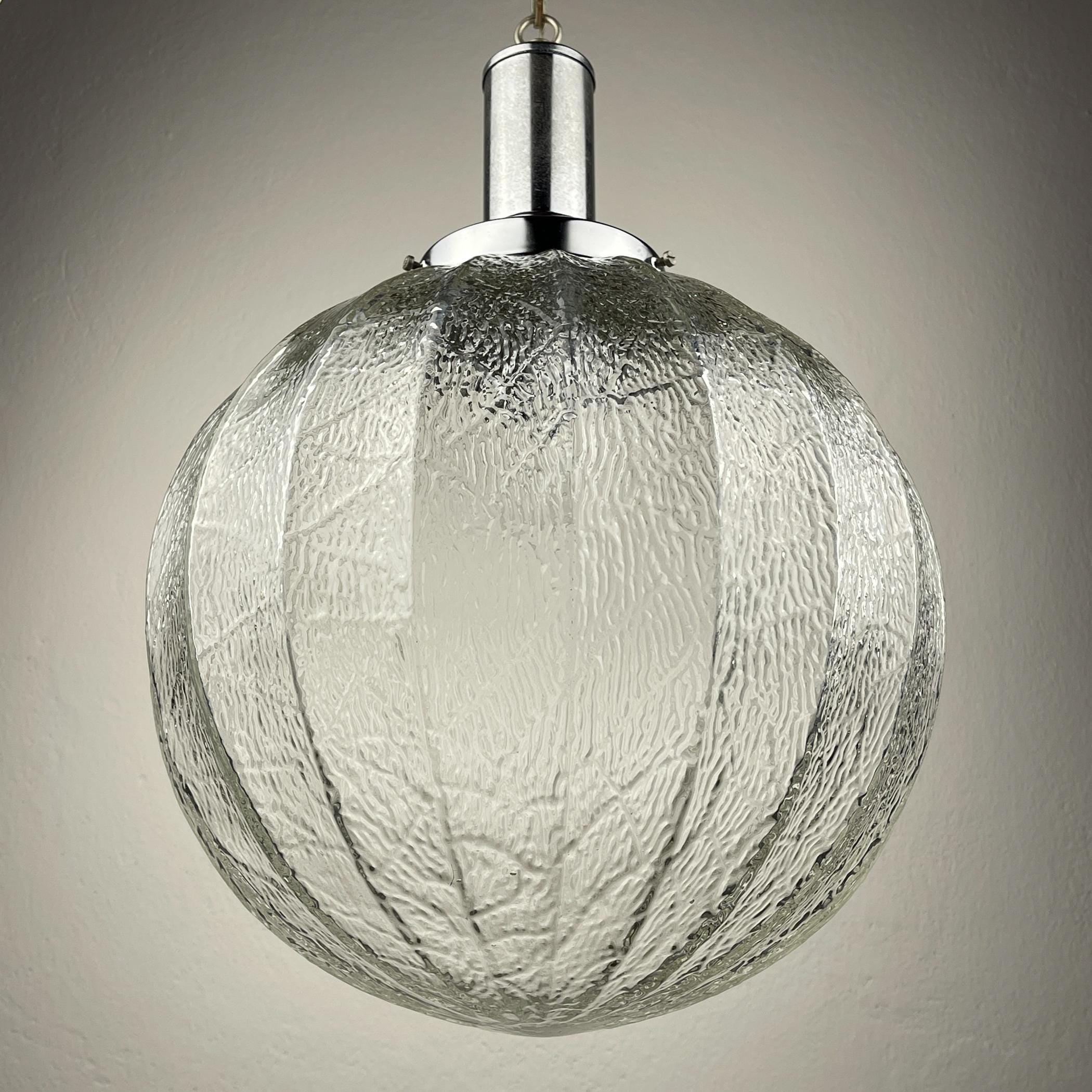 Mid-century glass pendant lamp, Italy, 1960s, Vintage Home Decor