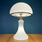 Large classic swirl Murano table lamp Mushroom Italy 1970s Mid-century italian modern