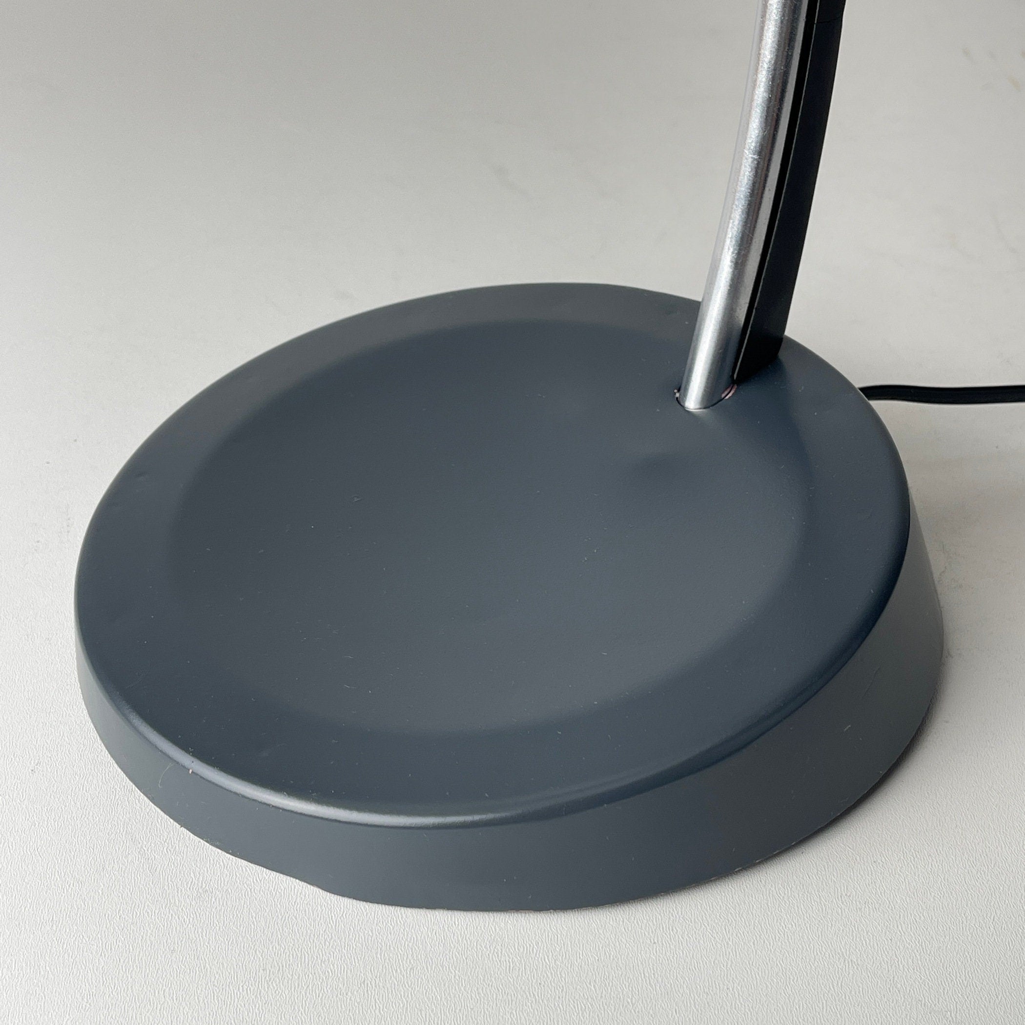 Mid-century grey desk lamp USSR 1972 Vintage gooseneck lamp