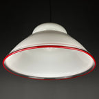 White murano pendant lamp XL chandelier Italy 1970s Mid-century italian modern lighting