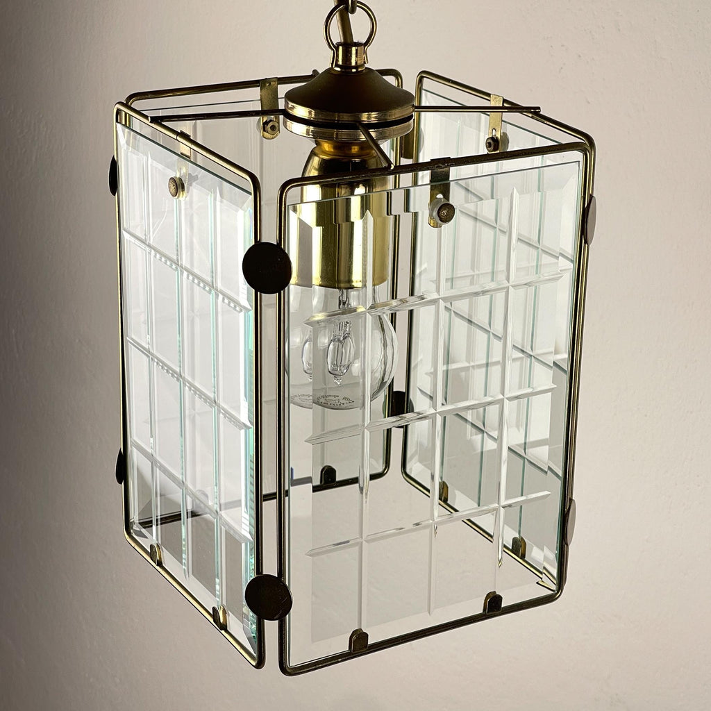 Vintage brass pendant lamp, Italy, 1970s, Mid-century Italian modern