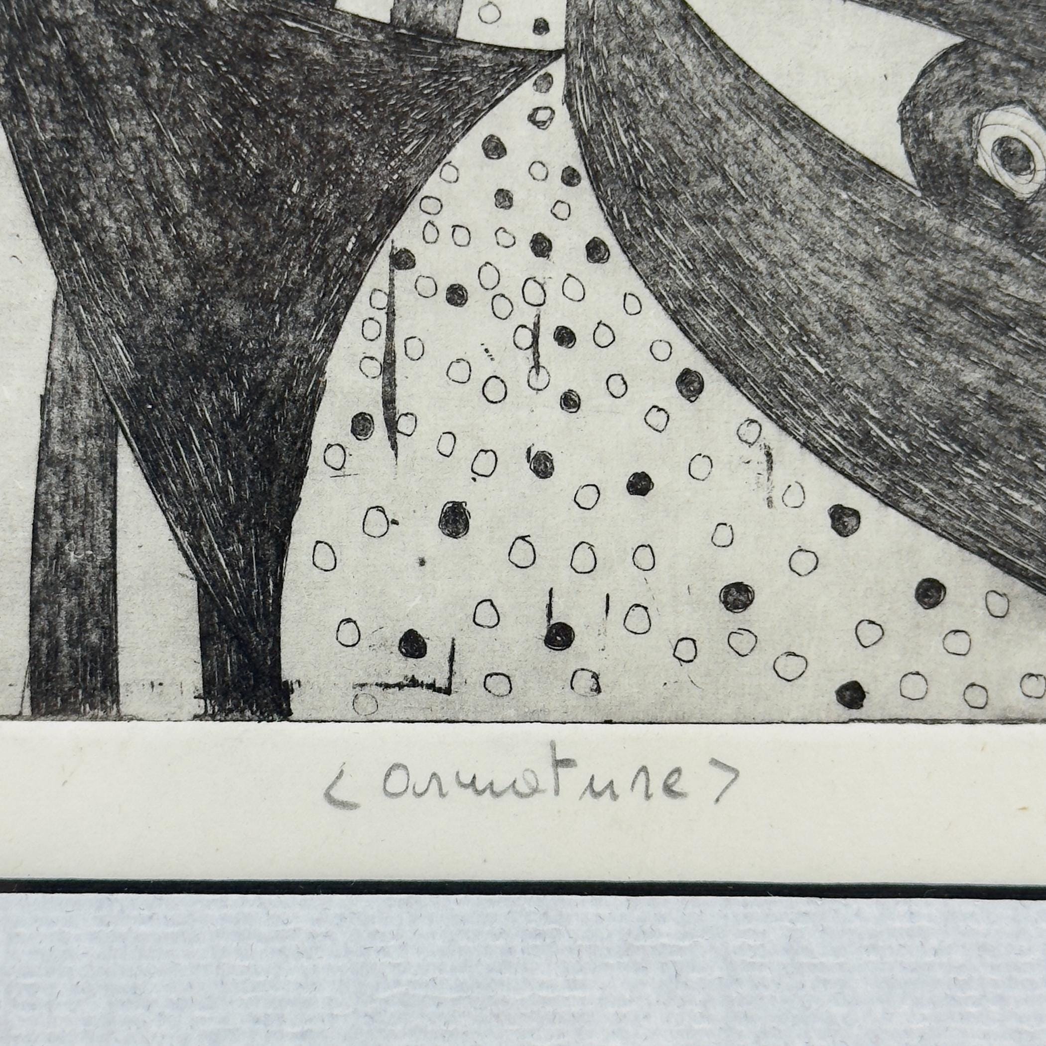 Graphics, etching, signature "Popy", Italy 1972