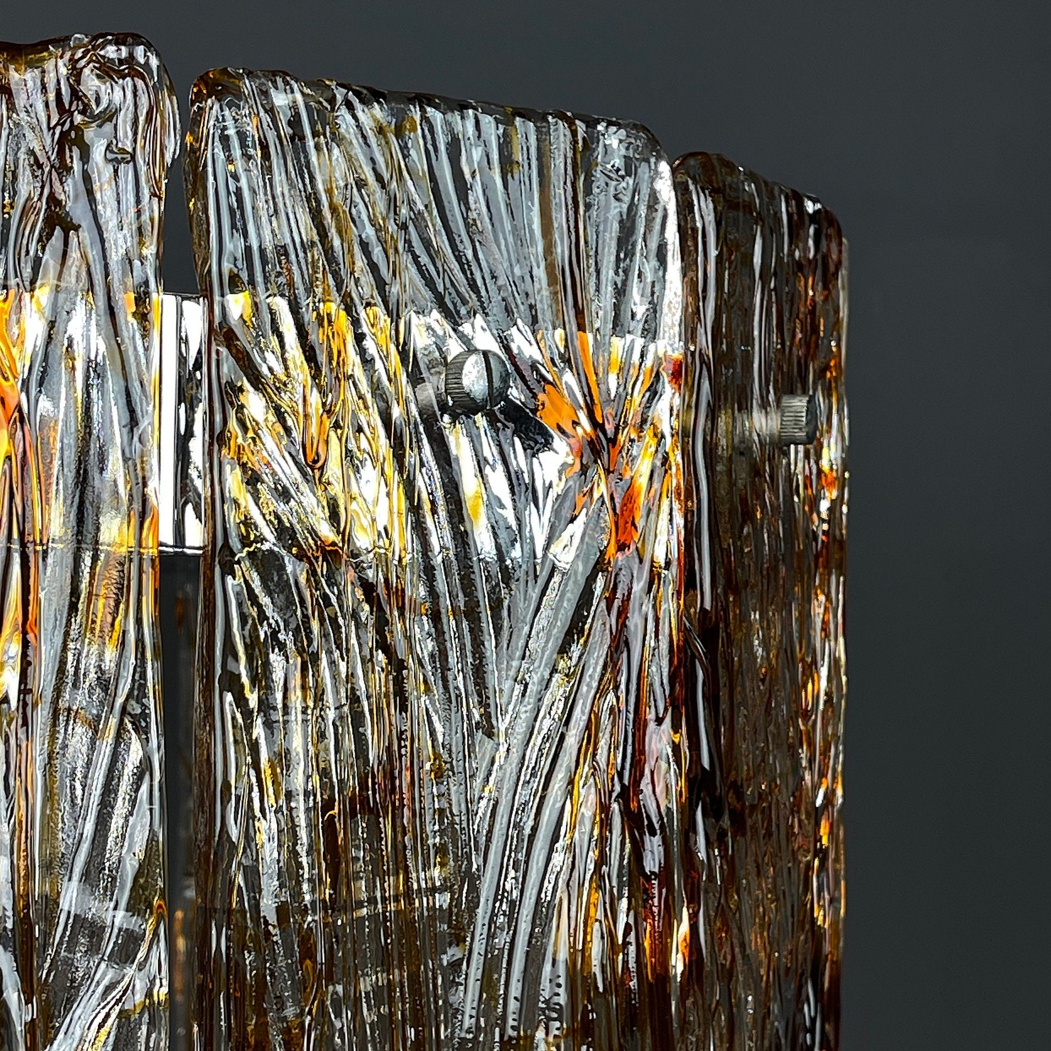 Vintage large murano chandelier by AV Mazzega Italy 1970s Mid-century italian lighting