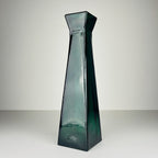 Vintage green bottle glass vase, Italy, 1980s