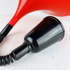Mid-century red plastic pendant lamp Albatros Meblo Yugoslavia 1970s Space age atomic
