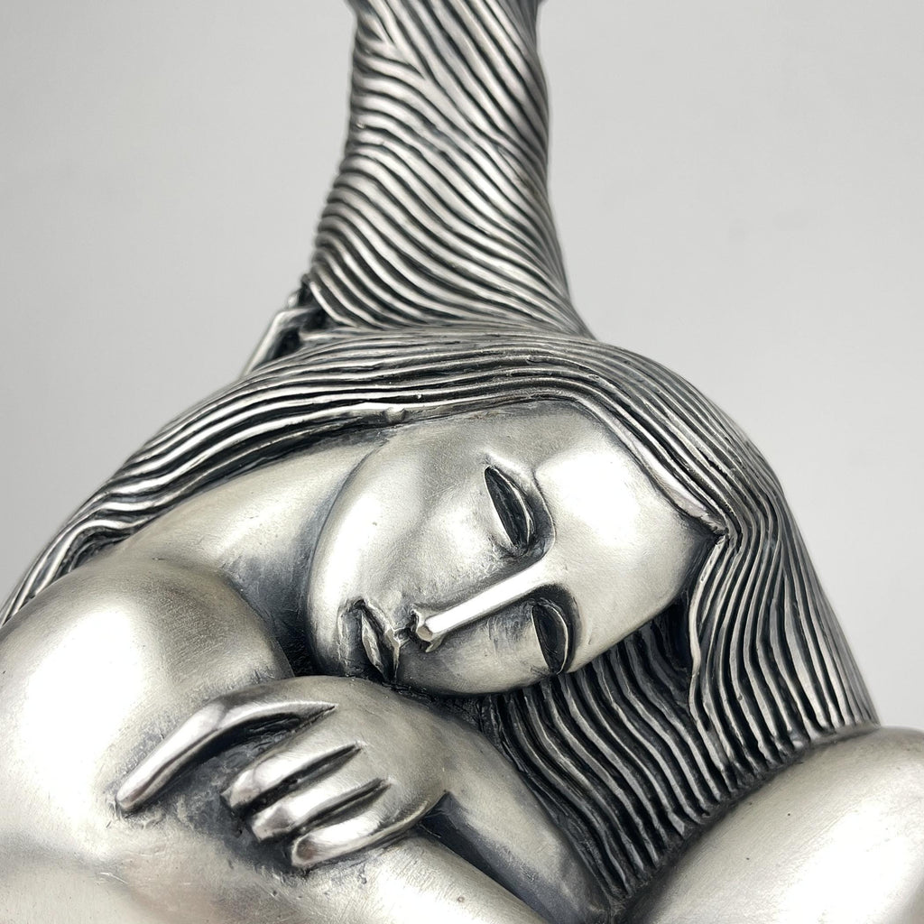 Vintage silver table lamp Man and Women by Ottaviani, Italy 1970s