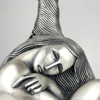 Vintage silver table lamp Man and Women by Ottaviani, Italy 1970s
